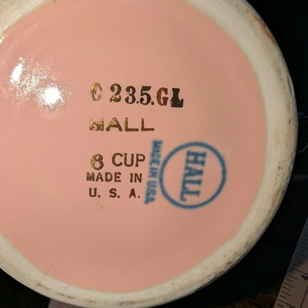 Antique Hall China Pink Gold Radiance Albany Teapot 6 Cup Excellent Condition - Picture 5 of 7